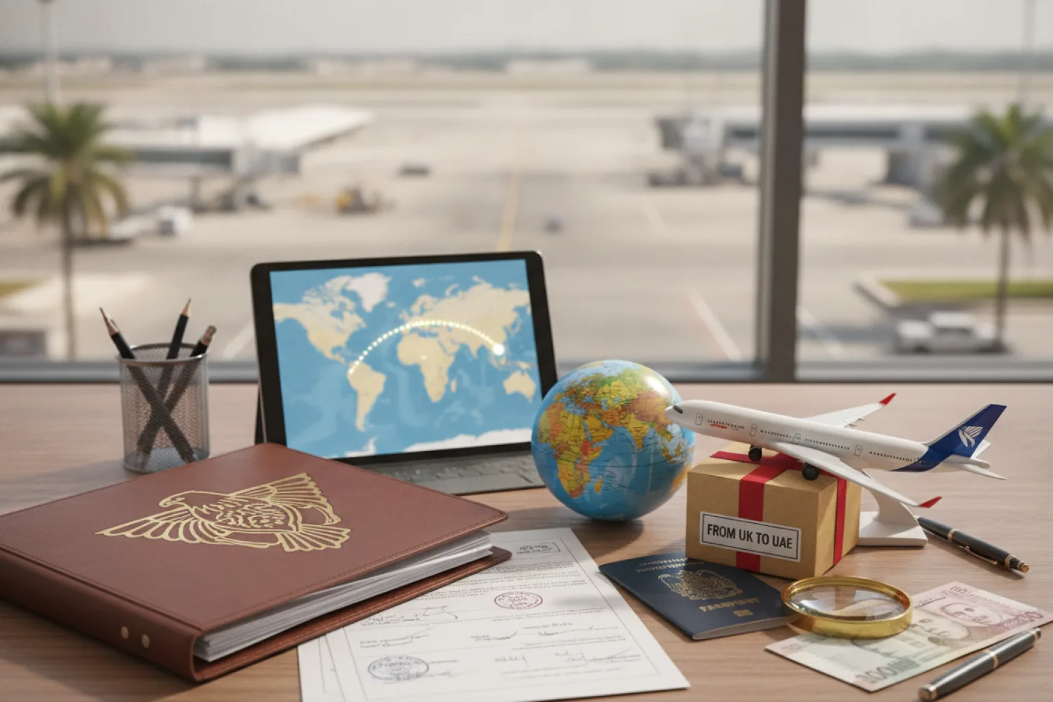 Customs officer checking cargo documents for UAE import clearance